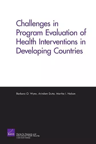 Challenges of Programs Evaluation of Health Interventions in Developing Countries cover