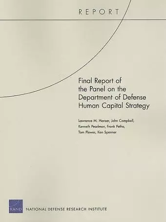 Final Report of the Panel on the Department of Defense Human Capital Strategy cover