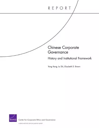 Chinese Corporate Governance cover