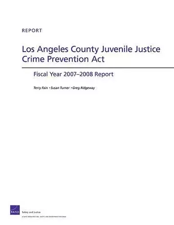 Los Angeles County Juvenile Justice Crime Prevention Act cover