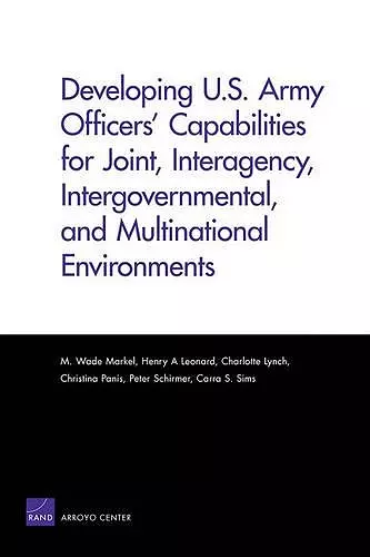 Developing Us Army Officers Capabilities cover