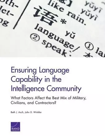 Ensuring Language Capability in the Intelligence Community cover