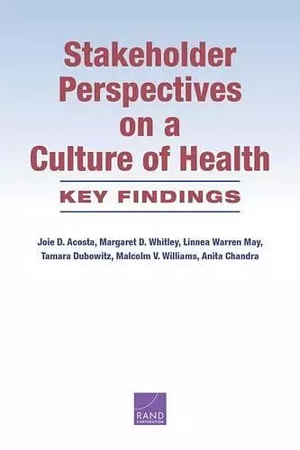 Stakeholder Perspectives on a Culture of Health cover