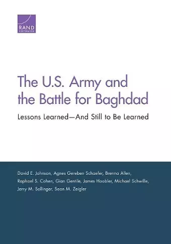 The U.S. Army and the Battle for Baghdad cover