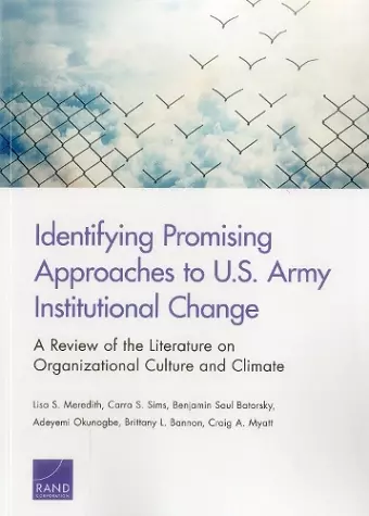 Identifying Promising Approaches to U.S. Army Institutional Change cover