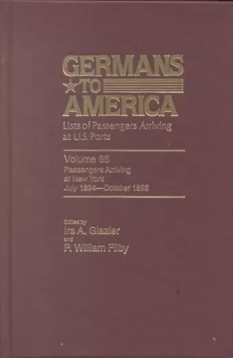 Germans to America, July 2, 1894 - Oct. 31, 1895 cover