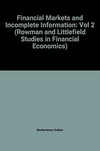 Financial Markets and Incomplete Information cover