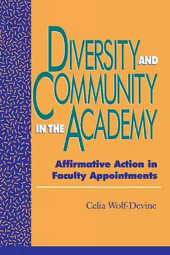 Diversity and Community in the Academy cover