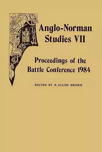 Anglo-Norman Studies VII cover