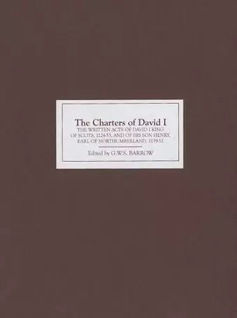 The Charters of David I cover