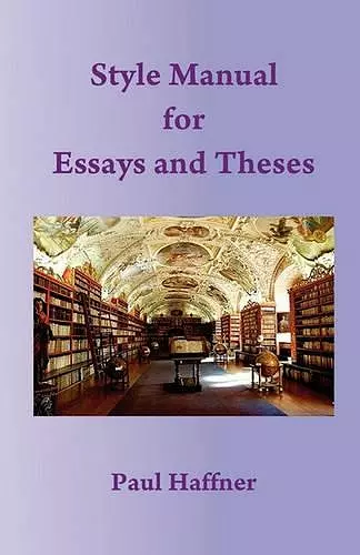 Style Manual for Essays and Theses cover