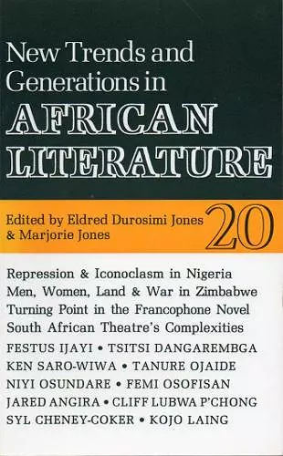 ALT 20 New Trends and Generations in African Literature cover