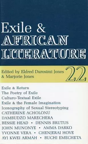 ALT 22 Exile and African Literature cover