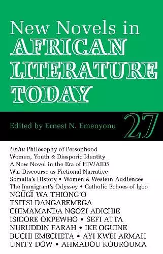 ALT 27 New Novels in African Literature Today cover