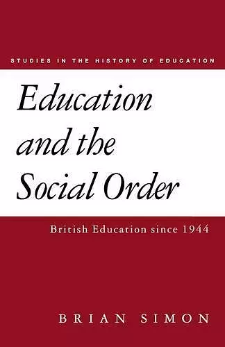 Education and the Social Order cover