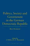 Politics, Society and Government in the German Democratic Republic cover