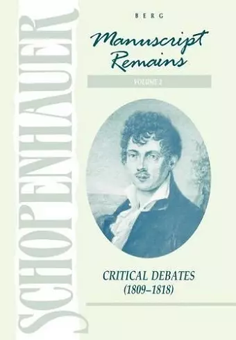 Schopenhauer: Manuscript Remains (V2) cover