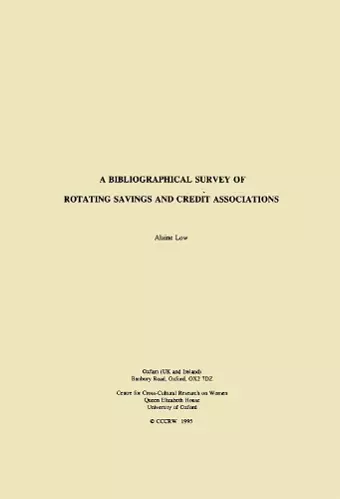 A Bibliographical Survey of Rotating Savings and Credit Associations cover