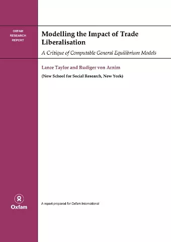 Modelling the Impact of Trade Liberalisation cover