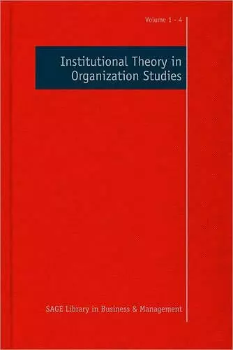 Institutional Theory in Organization Studies cover