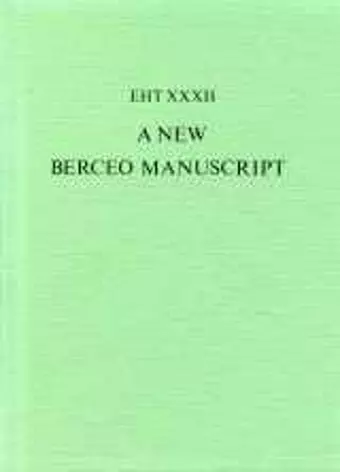 New Berceo Manuscript cover