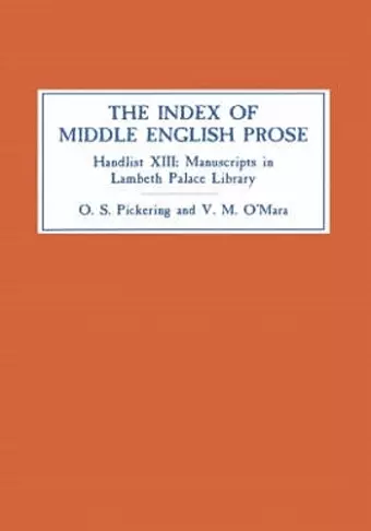 The Index of Middle English Prose cover