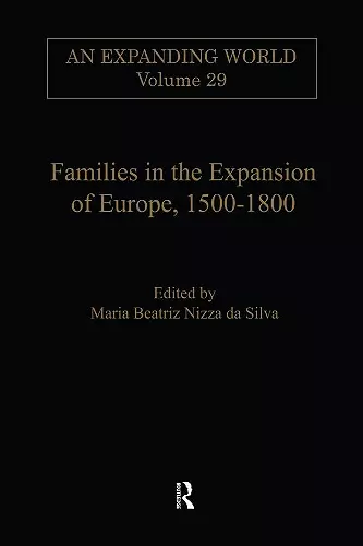 Families in the Expansion of Europe,1500-1800 cover