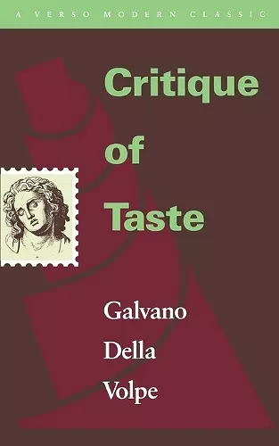 Critique of Taste cover