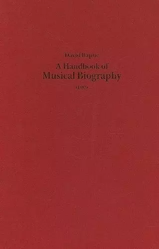 A Handbook of Musical Biography (1883) cover