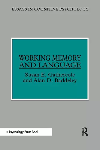 Working Memory and Language cover