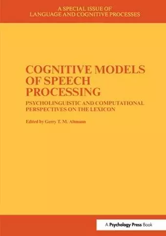 Cognitive Models of Speech Processing cover