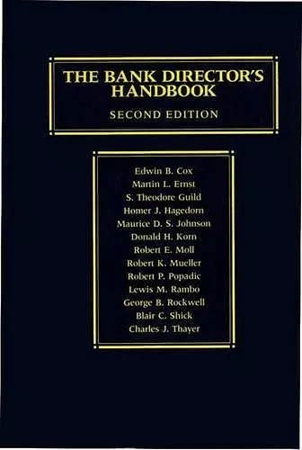 The Bank Director's Handbook, 2nd Edition cover
