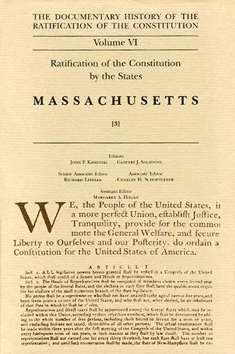 Ratification of the Constitution by the States, Massachusetts cover