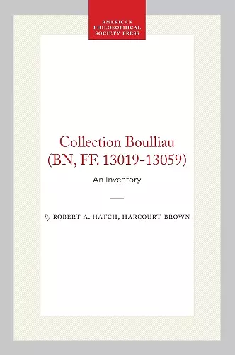 Collection Boulliau (BN, FF. 13019-13059) cover