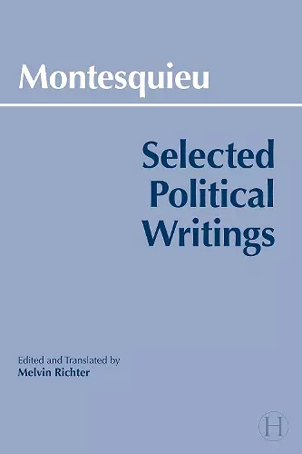 Montesquieu: Selected Political Writings cover