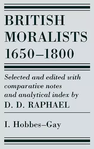 British Moralists: 1650-1800 (Volumes 1) cover