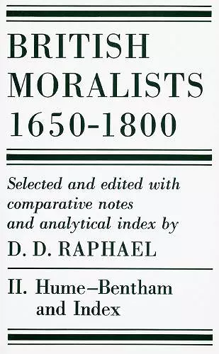 British Moralists: 1650-1800 (Volumes 2) cover