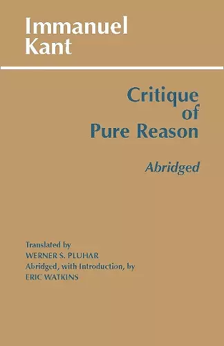 Critique of Pure Reason, Abridged cover