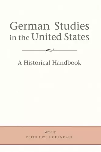 German Studies in the United States cover