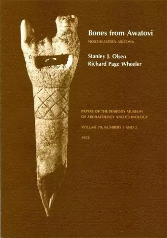 Bones from Awatovi, Northeastern Arizona cover