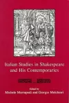 Italian Studies In Shakespeare and His Contemporaries cover