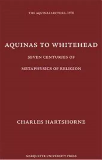 Aquinas to Whitehead cover