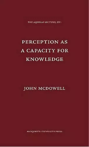 Perception as a Capacity for Knowledge cover