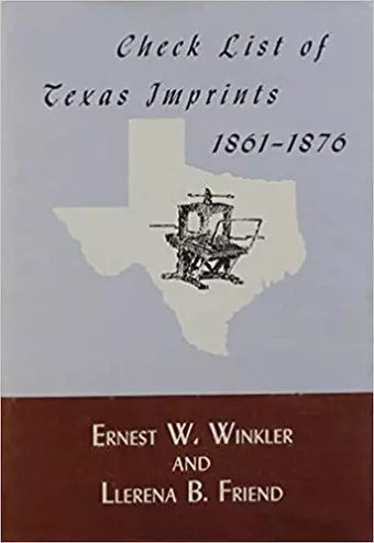 Cklist Tx Imprint:1861-76 cover