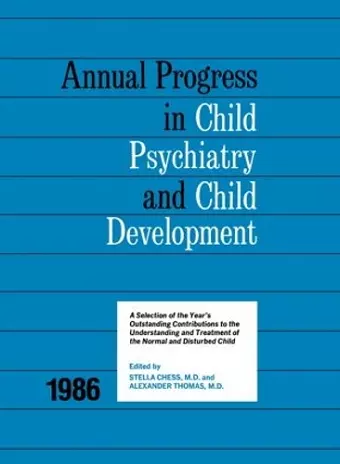 1986 Annual Progress In Child Psychiatry cover