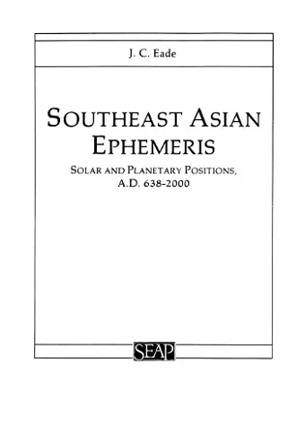 Southeast Asian Ephemeris cover