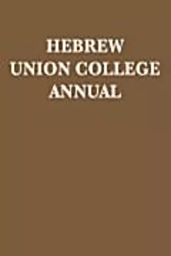 Hebrew Union College Annual cover