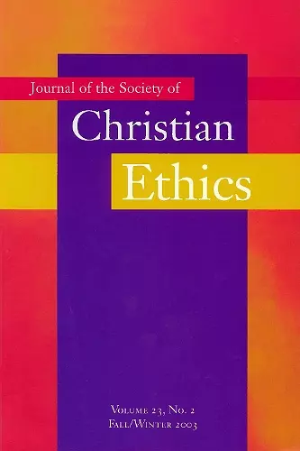 Journal of the Society of Christian Ethics cover