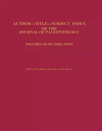 Index of the Journal of Paleontology cover