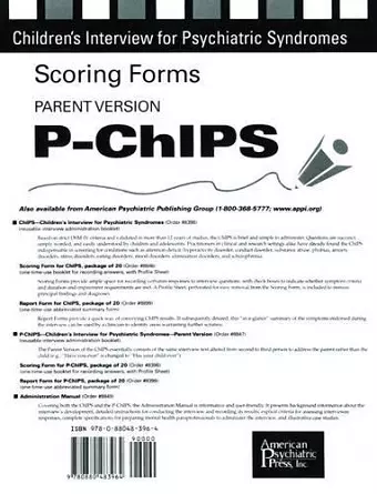 Scoring Forms for P-ChIPS cover